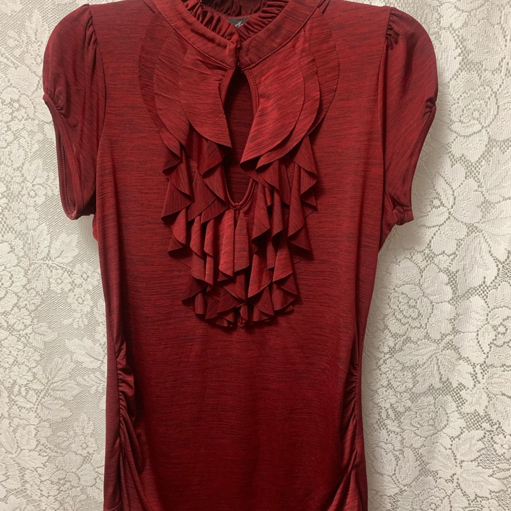 HeartSoul Red Ruffled Blouse